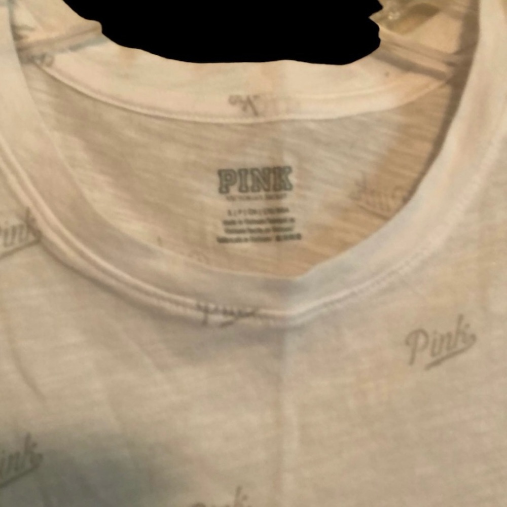 PINK Victoria’s Secret White Tee Shirt Sz Small Short Sleeve - Picture 2 of 4